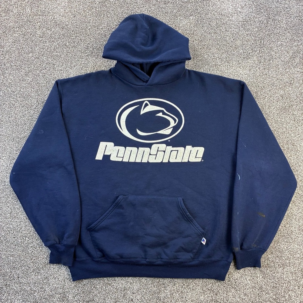 Vintage‎ Penn State Nittany Lions Hoodie Mens Large Blue Russell Athletic